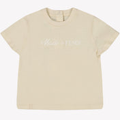 Fendi Baby Unissex T-Shirt Light Beige