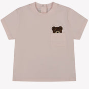Fendi Dětské unisexové tričko světle růžové