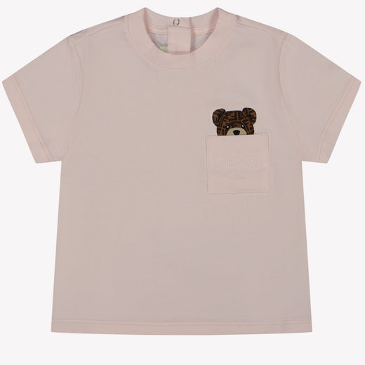 Fendi Baby Unisex T-shirt Licht Roze 3 mnd