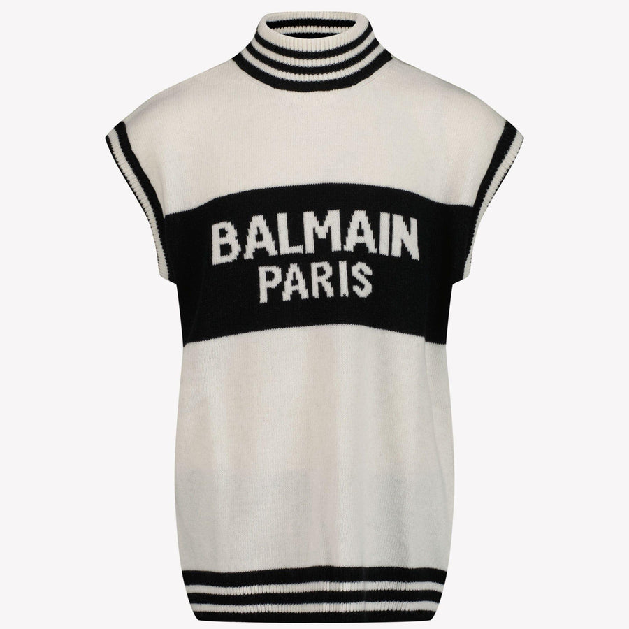 Balmain Girls Sweater Off-White