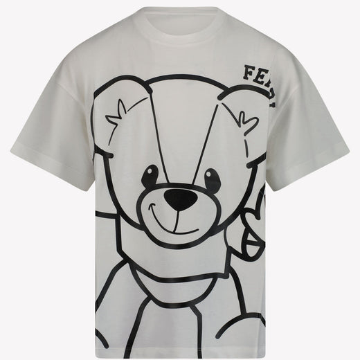 Fendi Unisex T-shirt Wit 3Y