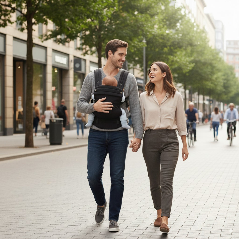 Aurén Ergonomic Baby Carrier - confortable, réglable et élégant - Noir