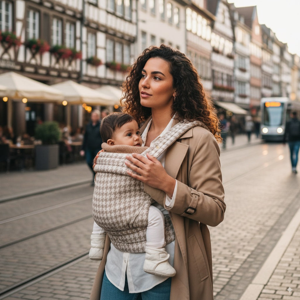 Aurén ergonomic baby carrier - comfortable, adjustable & stylish - Heritage Beige