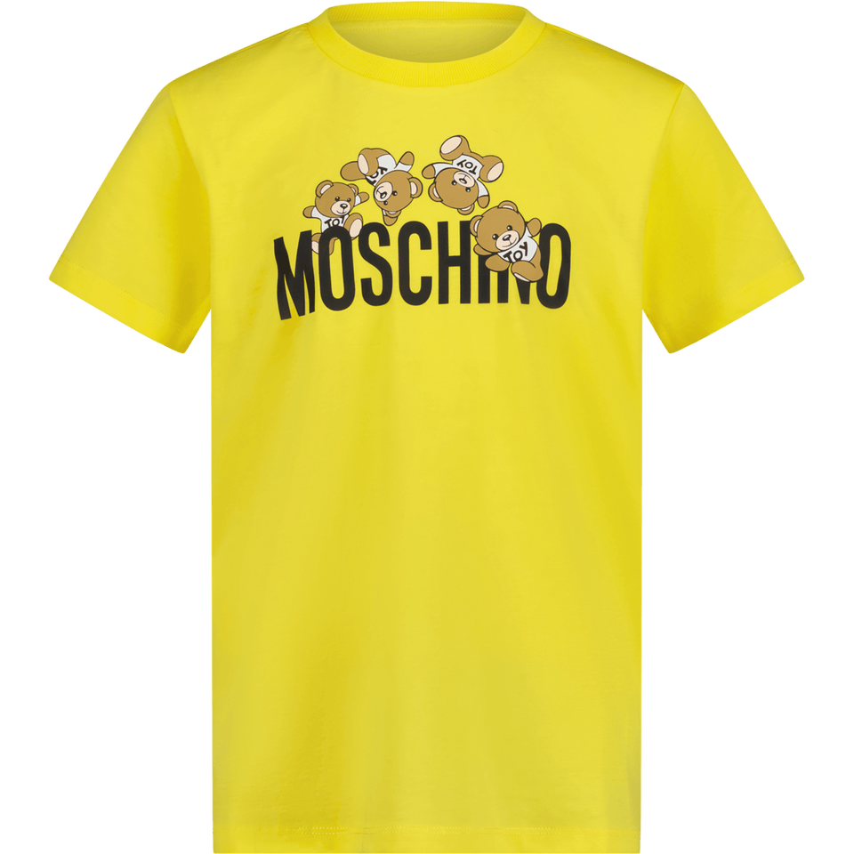 Moschino Kinder Unisex T-Shirt Geel 4Y