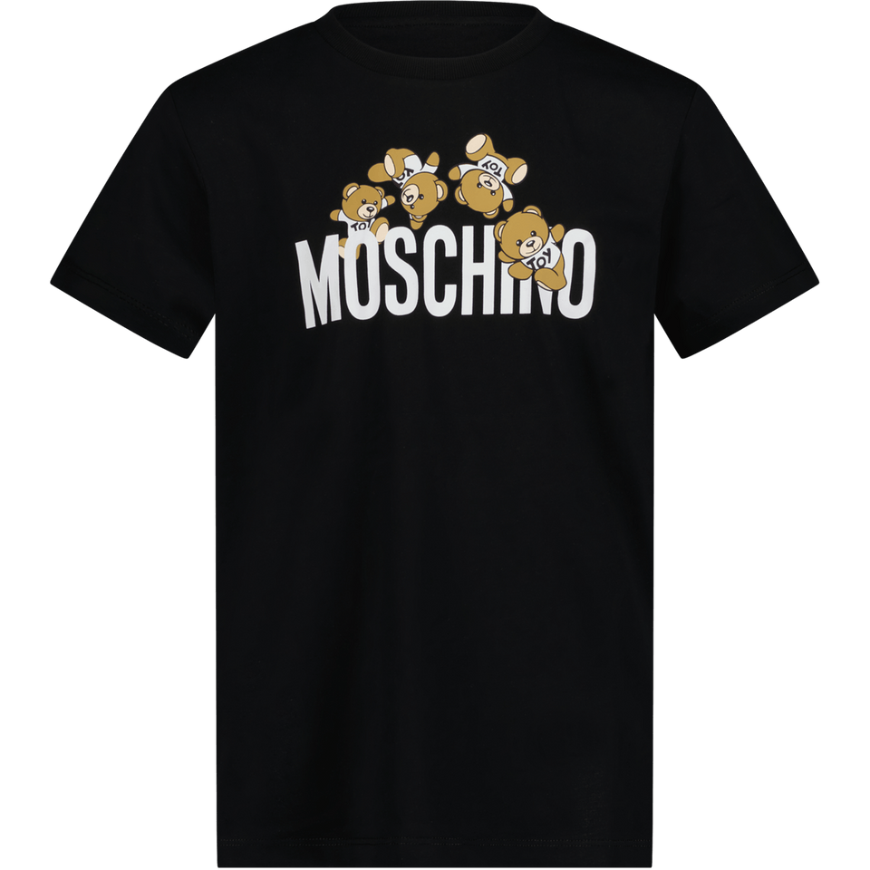 Moschino Kinder Unisex T-Shirt Zwart 4Y